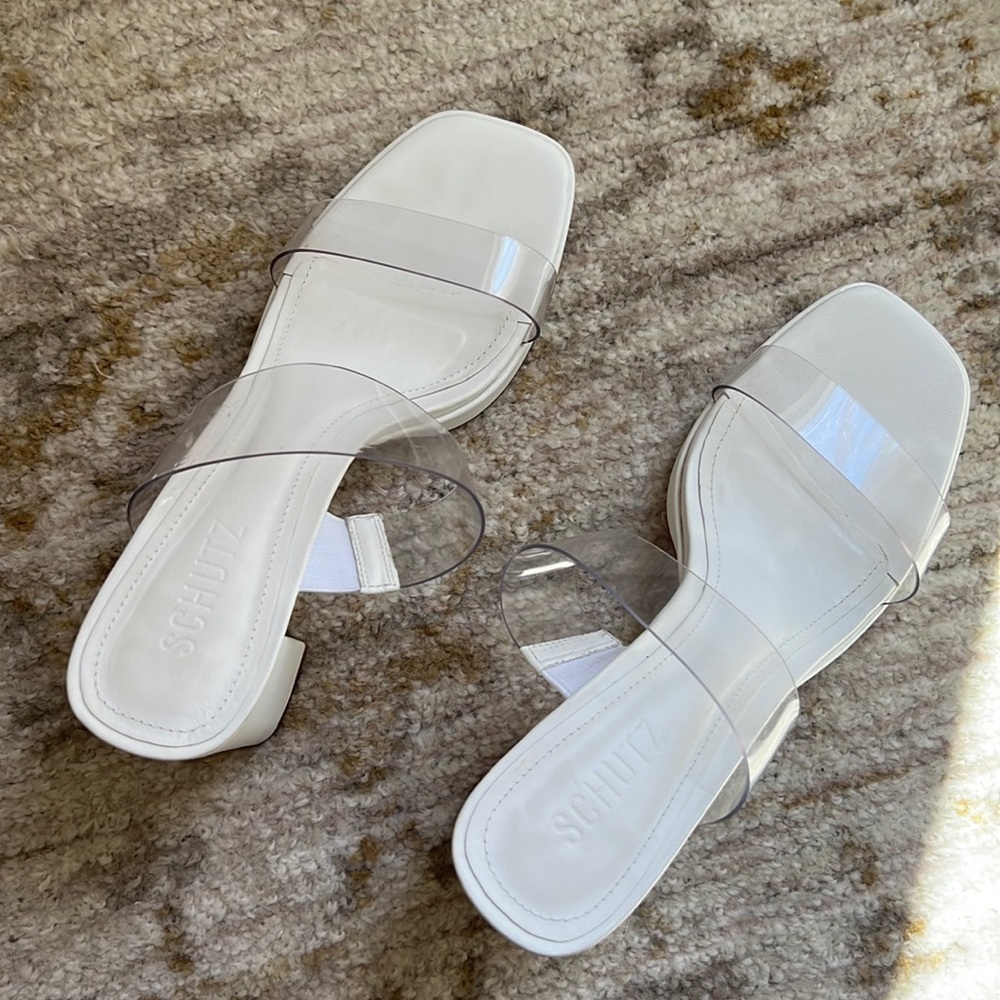 Schutz platform white heels size 8.5